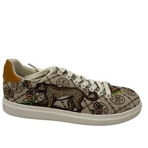 Tory Burch t monogram jacquard sneakers cheetah 6